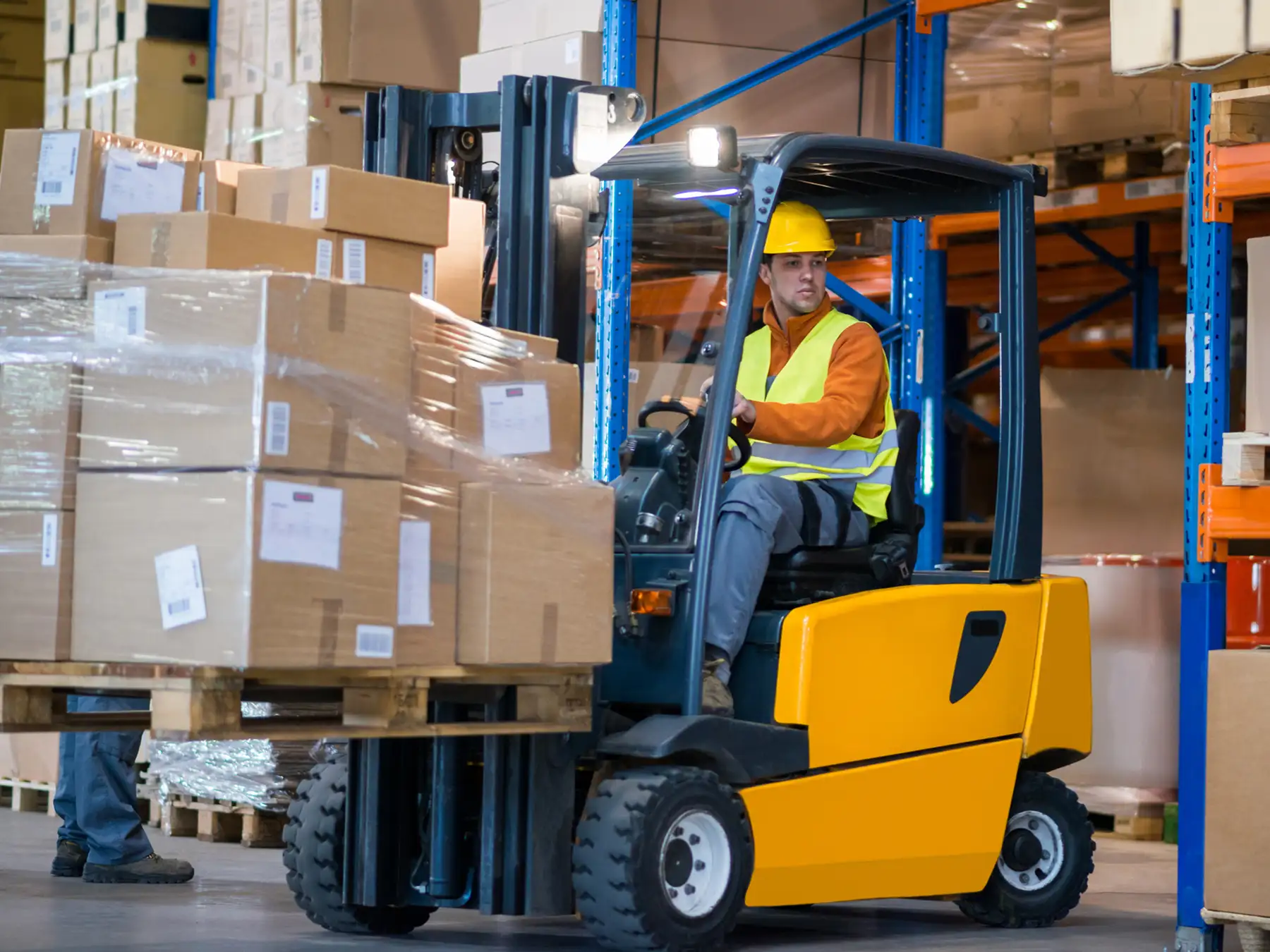 Forklift carrying load